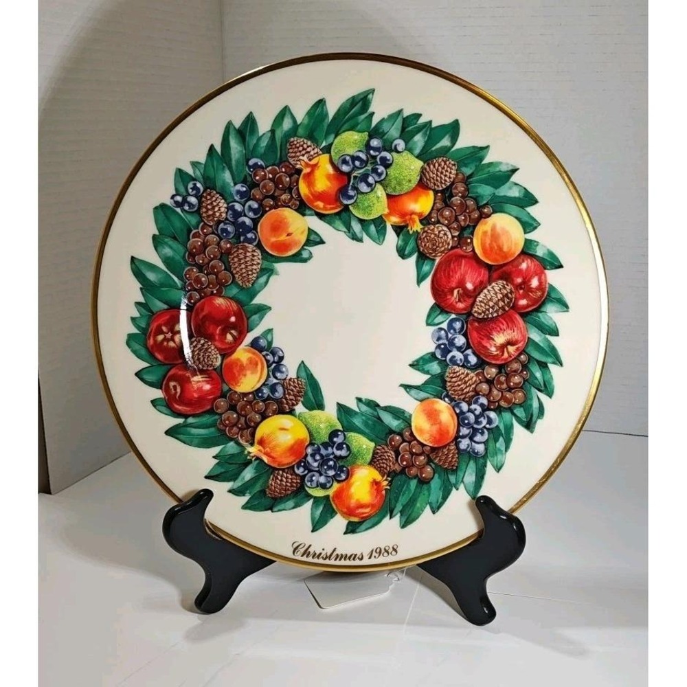 Lenox 1988 Colonial Christmas Wreath Delaware The Eighth Colony Collector Plate